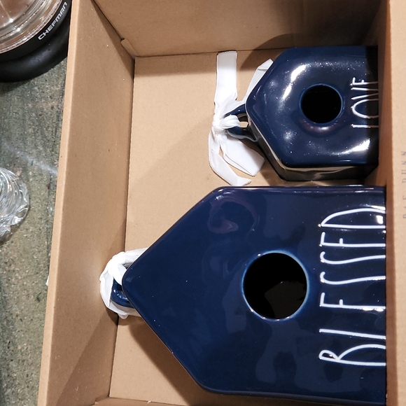 Rae Dunn set of 2 Birdhouses Blessed & Love *NEW* - Picture 3 of 3